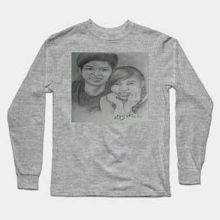 Boy and Girl Pencil Drawing Long Sleeve T-Shirt